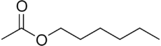 Skeletal formula of hexyl acetate