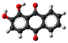 Ball-and-stick model of alizarin