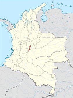 Bogotá, Distrito Capital shown in red