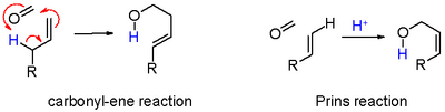 Scheme 6. Carbonyl-ene reaction versus Prins reaction