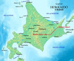 Kamui-nupuri and mashu-dake on hokkaido map.jpg