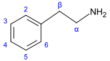 Phenylethylamine numbered.svg