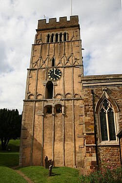 Saxon tower of All Saints' church, Earls Barton, Northants - geograph.org.uk - 570499.jpg
