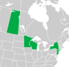 Symphyotrichum × longulum recorded occurrences: Canada — Saskatchewan; US — Minnesota, New Jersey, New York, and Wisconsin.