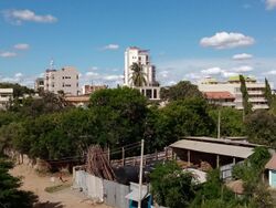 View of recently built high rise buildings in Voi town.