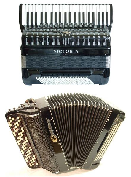 File:A convertor free-bass piano-accordion and a Russian bayan.jpg