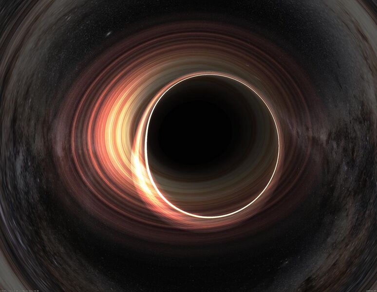 File:Spinning and chargend black hole with accretion disk.jpg