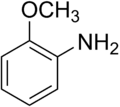 Skeletal formula of o-anisidine