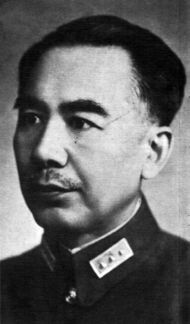 Sheng Shicai in uniform, looking left