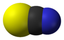 Space-filling model of the thiocyanate anion