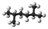 Ball and stick model of 2,5-dimethylhexane