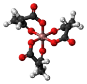 Ball-and-stick model of the aluminium acetoacetate molecule