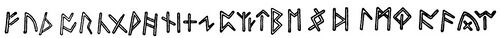 Drawing of an inscription of the Anglo-Saxon runic alphabet
