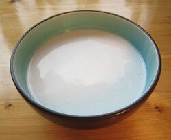 Bowl of white liquid