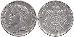 France, 5 franc, 1868 - Napoleon III - 2.jpg