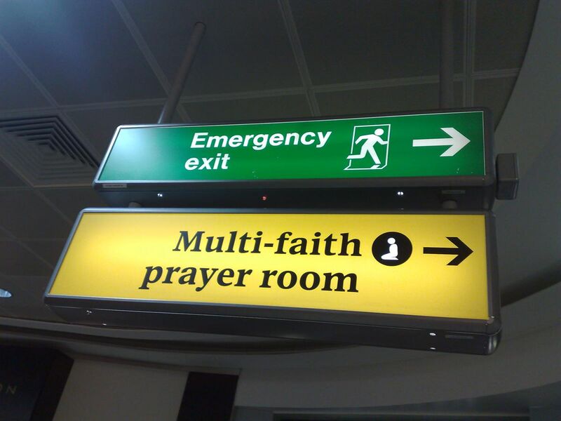 File:Multi-faith prayer room sign at London Heathrow Airport.jpg