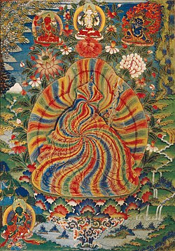 Padmasambhava with Rainbow Body - 19th century Tibetan thangka.jpg