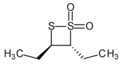 Trans-3,4-diethyl-1,2-dithietane 1,1-dioxide.svg