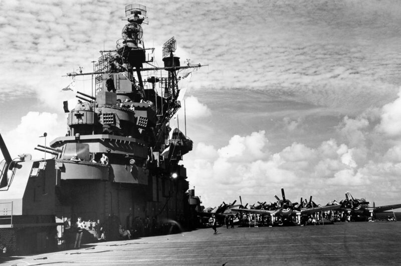 File:USS Hornet (CV-12) island in April 1945.jpg