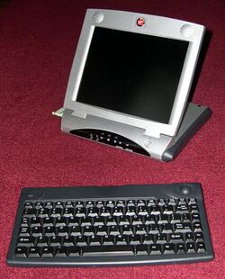 Virgin Webplayer and infrared keyboard with added CompactFlash adapter at left
