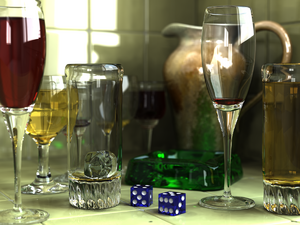 Image of glasses and bottles