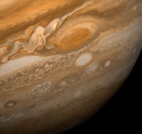 The Great Red Spot as seen from Voyager 1