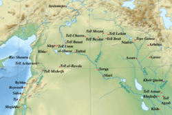 Map of Ebla and other principal sites of Syria and Upper Mesopotamia in the second half of the third millennium BC