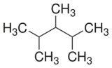 Skeletal formula of 2,3,4-trimethylpentane with some implicit hydrogens added