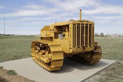 Caterpillar Twenty Two tractor on display at the Energy Equipment Exhibit in Gillette, Wyoming.jpg