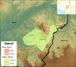 Map of the Dakoid languages.svg
