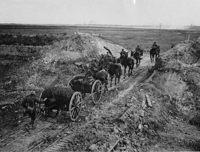 File:NLS Haig - Artillery going through a cutting in the Canal du Nord.jpg