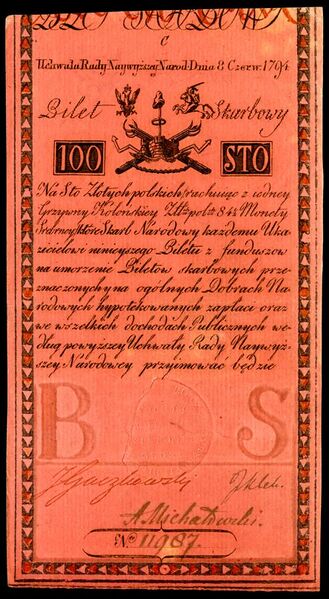 File:POL-A5-Bilet Skarbowy-100 Zlotych (1794 First Issue).jpg