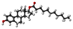 Estradiol undecylate molecule ball.png