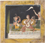 Women playing veena and seni rebab