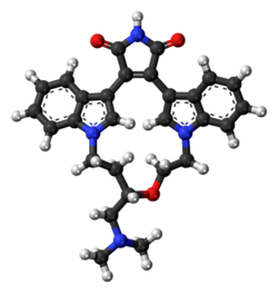 Ball-and-stick model of the ruboxistaurin molecule