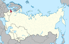 Location of the Latvian SSR (red) within the Soviet Union.