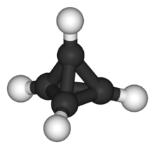 Ball and stick model of tetrahedrane