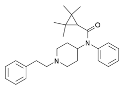 Tetramethylcyclopropylfentanyl structure.png