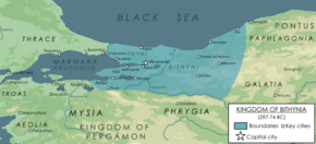 Kingdom of Bithynia at its peak during the late reign of Prusias I (182 BC).