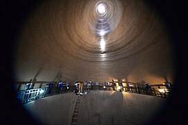 Interior of yakhchal in Meybod, Iran showing conical chimney and ice house interior