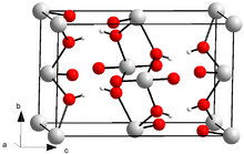 Ball and stick model of crystalline uranyl hydroxide