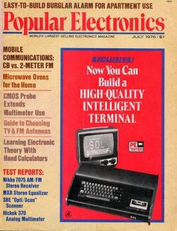 Cover of Popular Electronics showing the mock-up of the Sol