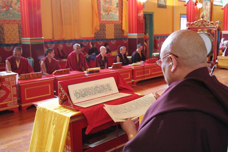 File:Samye Ling Temple with Sangha and Abbot Lama Yeshe Losal Rinpoche.jpg