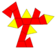 Tetrahedrally diminished regular dodecahedron net.png
