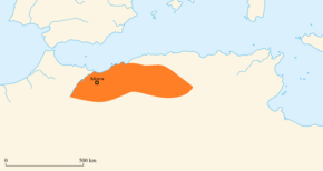 The approximate extent of the Mauro-Roman kingdom[citation needed]