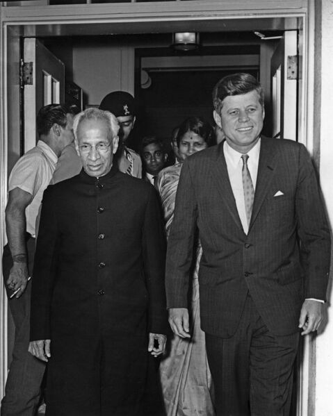 File:President John F. Kennedy and President Dr. Sarvepalli Radhakrishnan of India Exit White House.jpg
