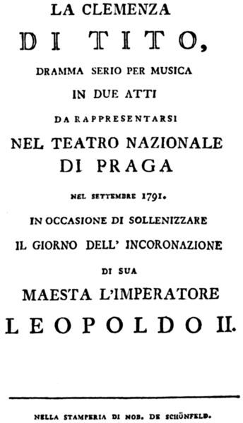 File:Wolfgang Amadeus Mozart - La clemenza di Tito - title page of the libretto - Prague 1791.png