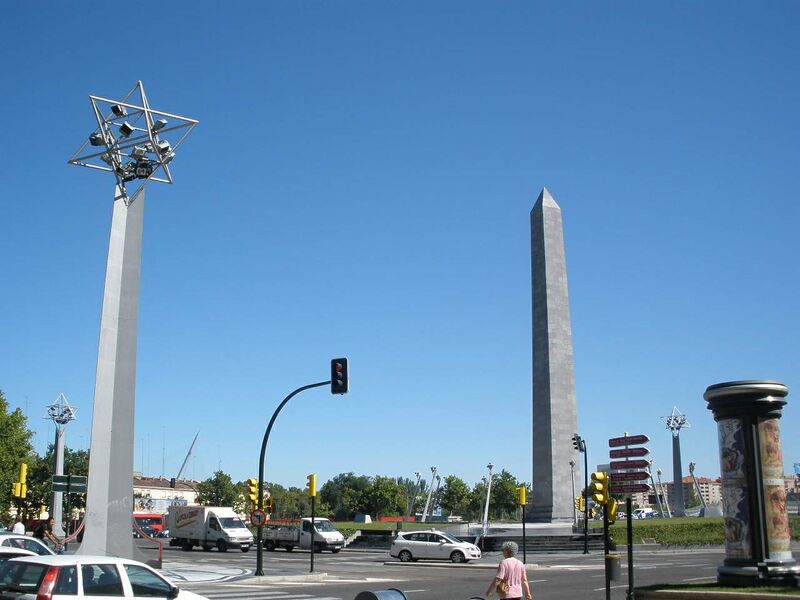 One of the stellated octahedra in the Plaza de Europa, Zaragoza