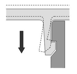 Illustration of two objects joining together via cantilevered snap-fit.