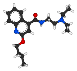 Cinchocaine 3D ball-and-stick.png